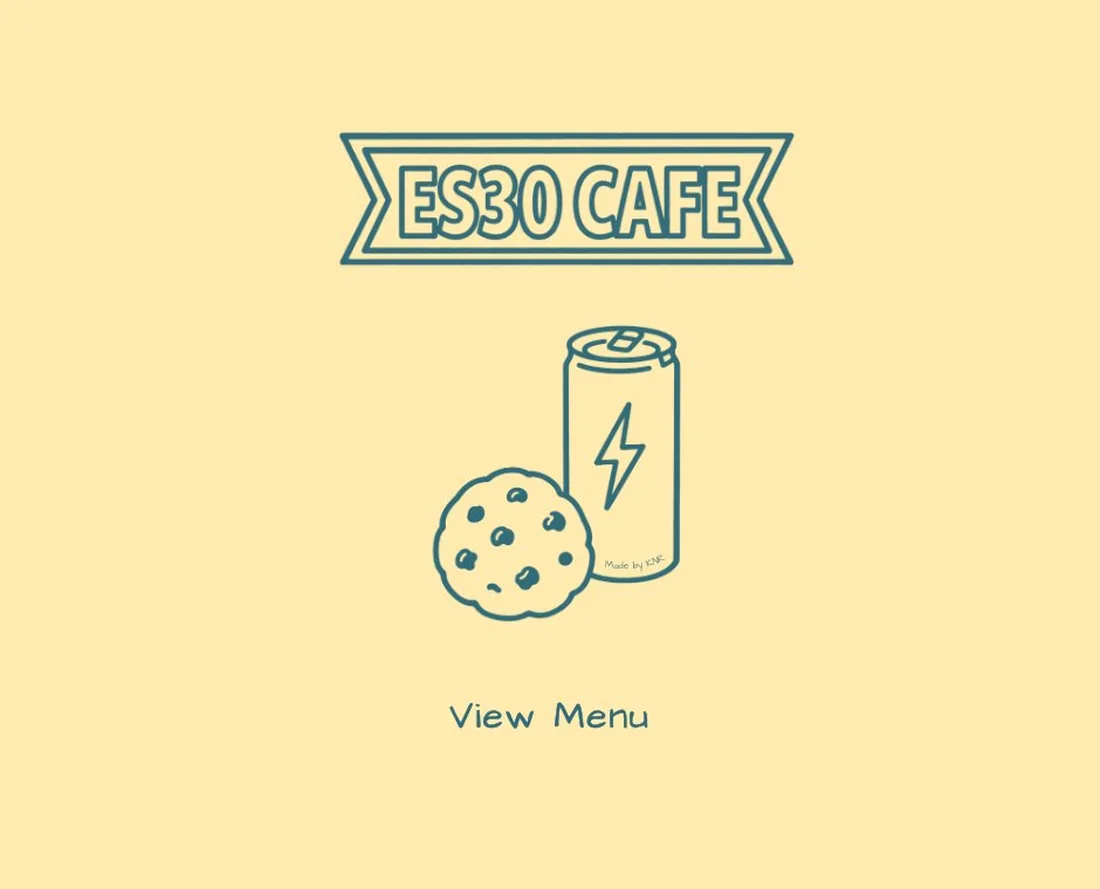 Ordering a drink and snacks from the ES30 Cafe storefront