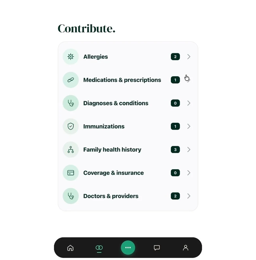 The Lineage Health parent portal handing records to the connected young adult portal